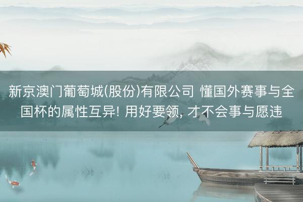 新京澳门葡萄城(股份)有限公司 懂国外赛事与全国杯的属性互异! 用好要领， 才不会事与愿违