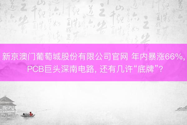 新京澳门葡萄城股份有限公司官网 年内暴涨66%， PCB巨头深南电路， 还有几许“底牌”?