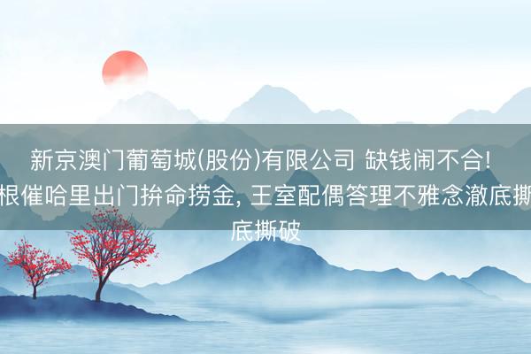新京澳门葡萄城(股份)有限公司 缺钱闹不合! 梅根催哈里出门拚命捞金， 王室配偶答理不雅念澈底撕破