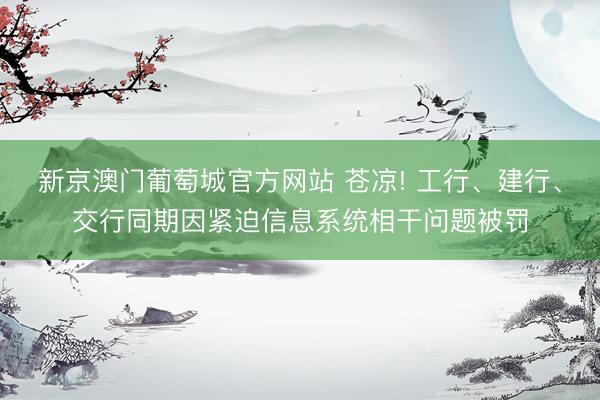 新京澳门葡萄城官方网站 苍凉! 工行、建行、交行同期因紧迫信息系统相干问题被罚