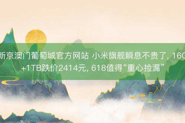 新京澳门葡萄城官方网站 小米旗舰瞬息不贵了， 16G+1TB跌价2414元， 618值得“重心捡漏”