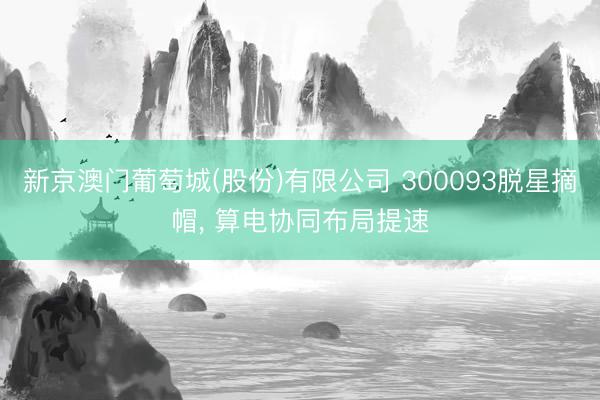新京澳门葡萄城(股份)有限公司 300093脱星摘帽， 算电协同布局提速