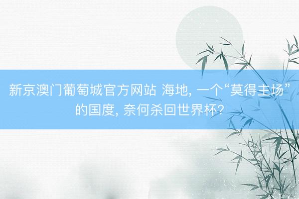 新京澳门葡萄城官方网站 海地， 一个“莫得主场”的国度， 奈何杀回世界杯?