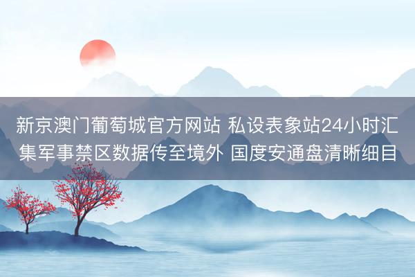 新京澳门葡萄城官方网站 私设表象站24小时汇集军事禁区数据传至境外 国度安通盘清晰细目